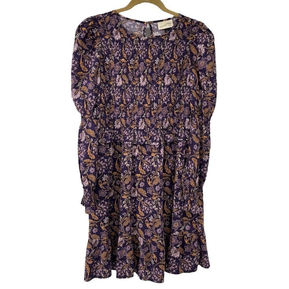 Universal Thread Purple & Gold Long Sleeveโ Cottagecore Dress Womens S